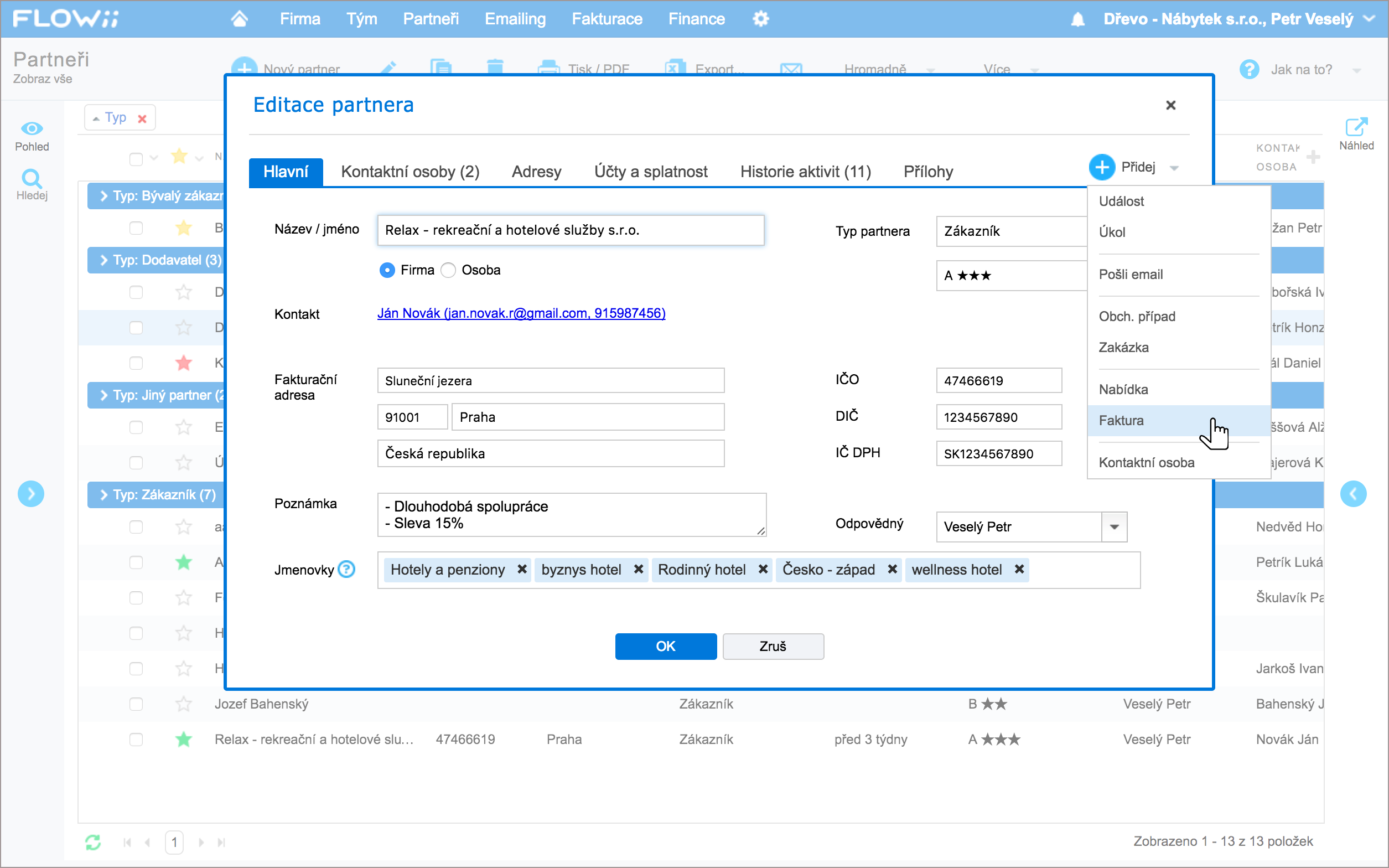 CRM - okamžitá fakturace