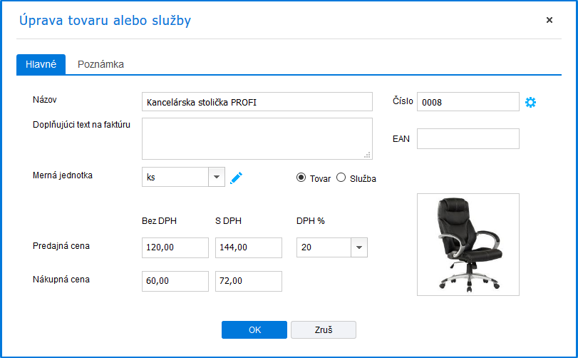 Pridanie obrázku k tovaru alebo službe