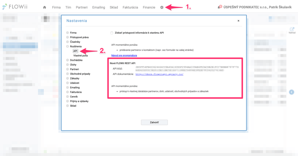 Kde nájdem informácie o FLOWii API