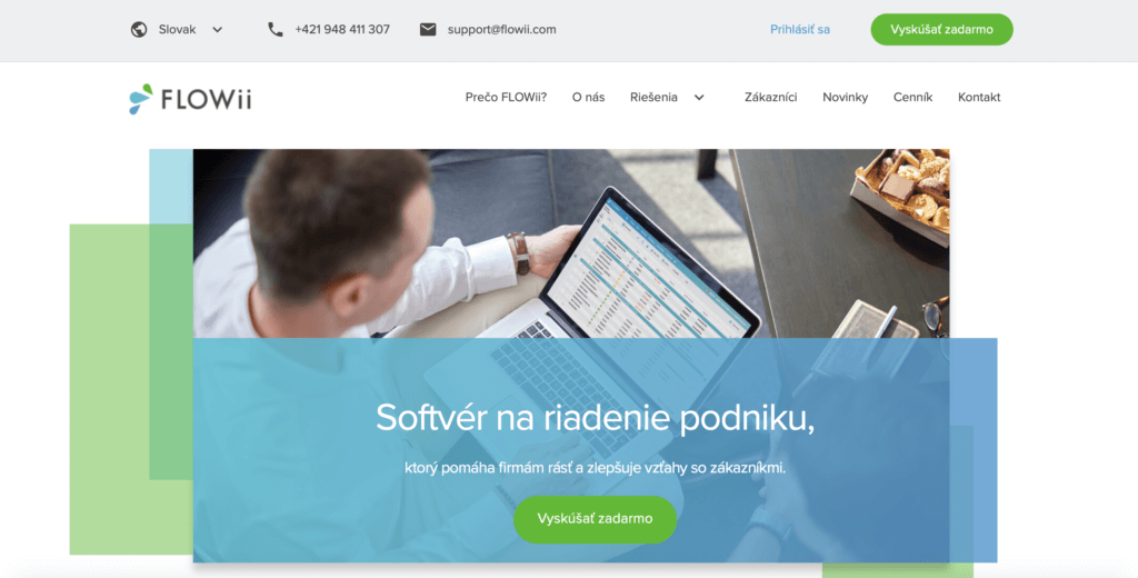 Webstránka FLOWii - dizajn 2020