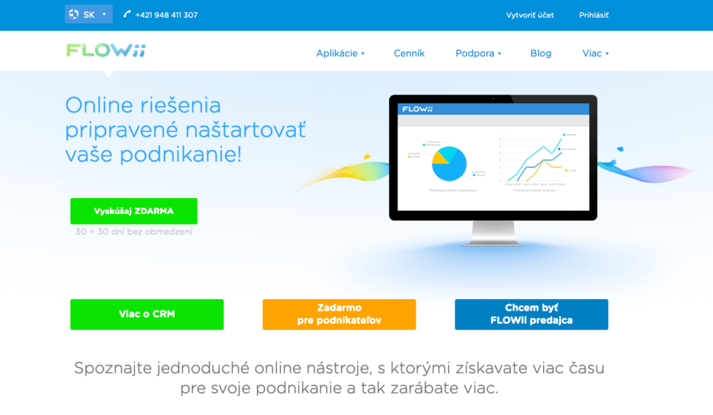 Prvá webstránka FLOWii.