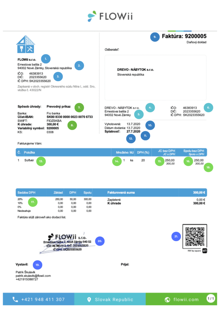 co musi obsahovat faktura