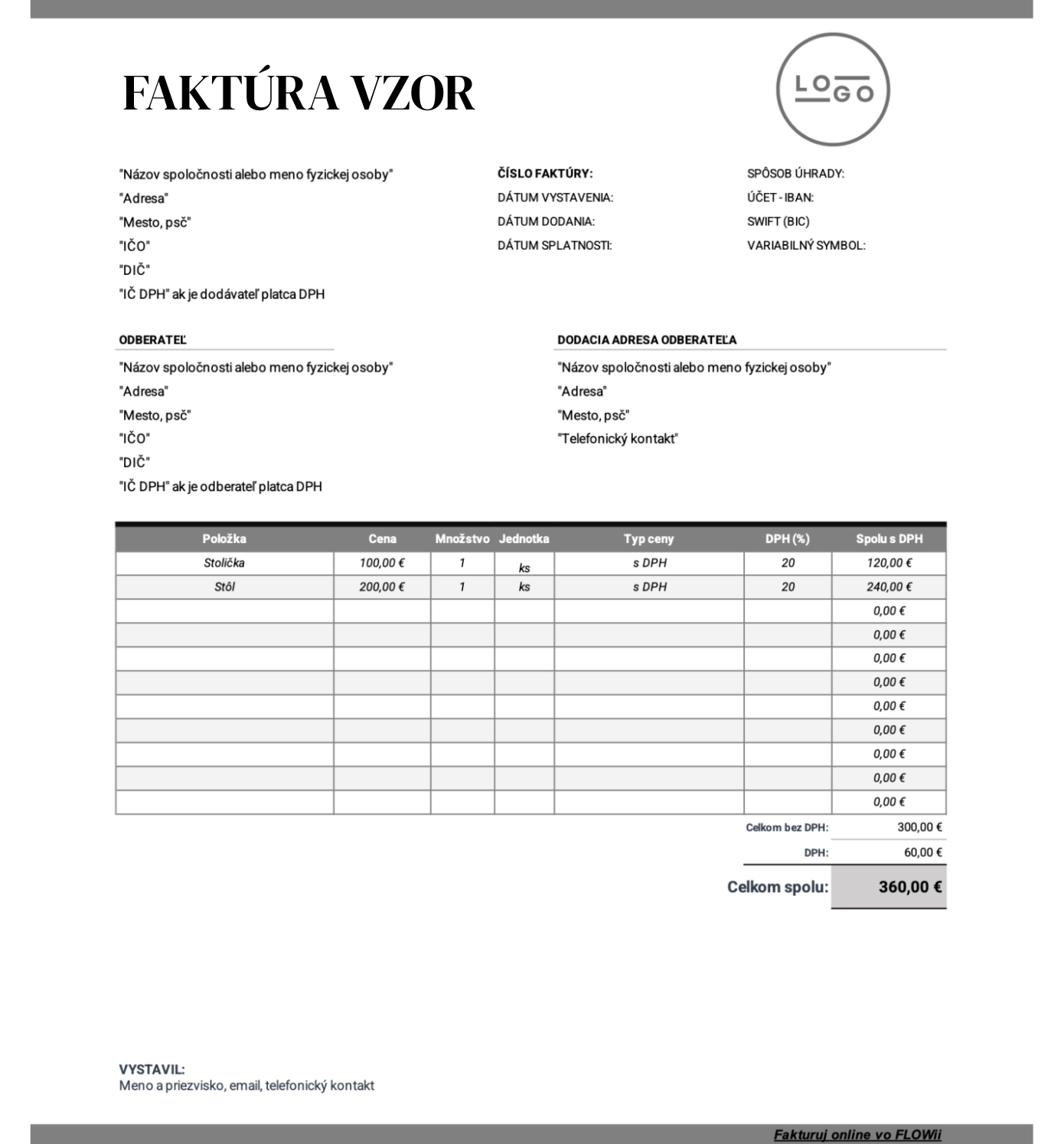 faktúra vzor na stiahnutie faktúra vzor na stiahnutie