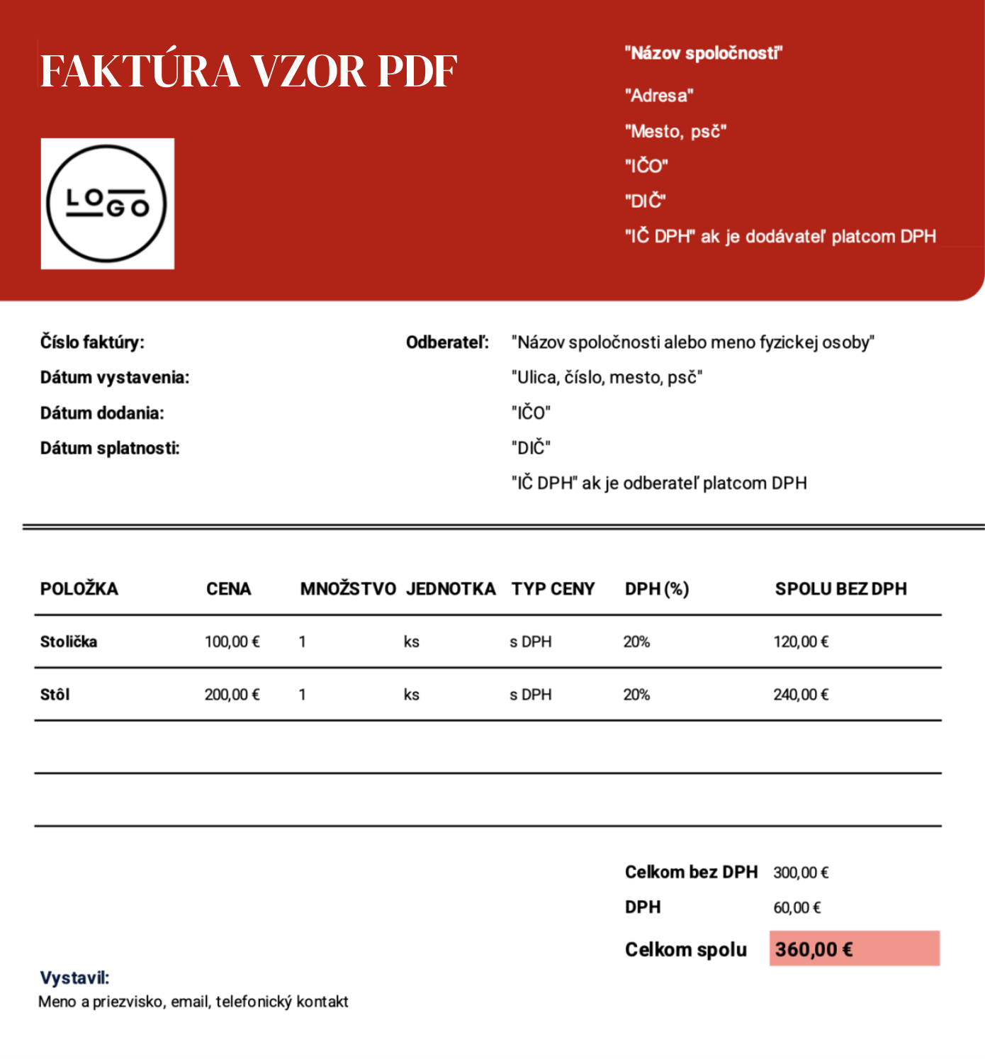 faktúra vzor pdf faktúra vzor pdf