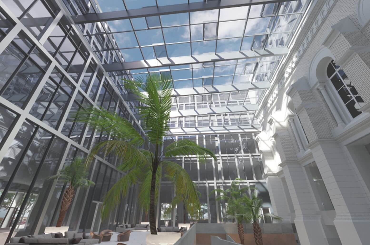 Vypracovanie výrobnej dokumentácie oceľových konštrukcií - kancelárska budova v Dürer parku v Budapešti.