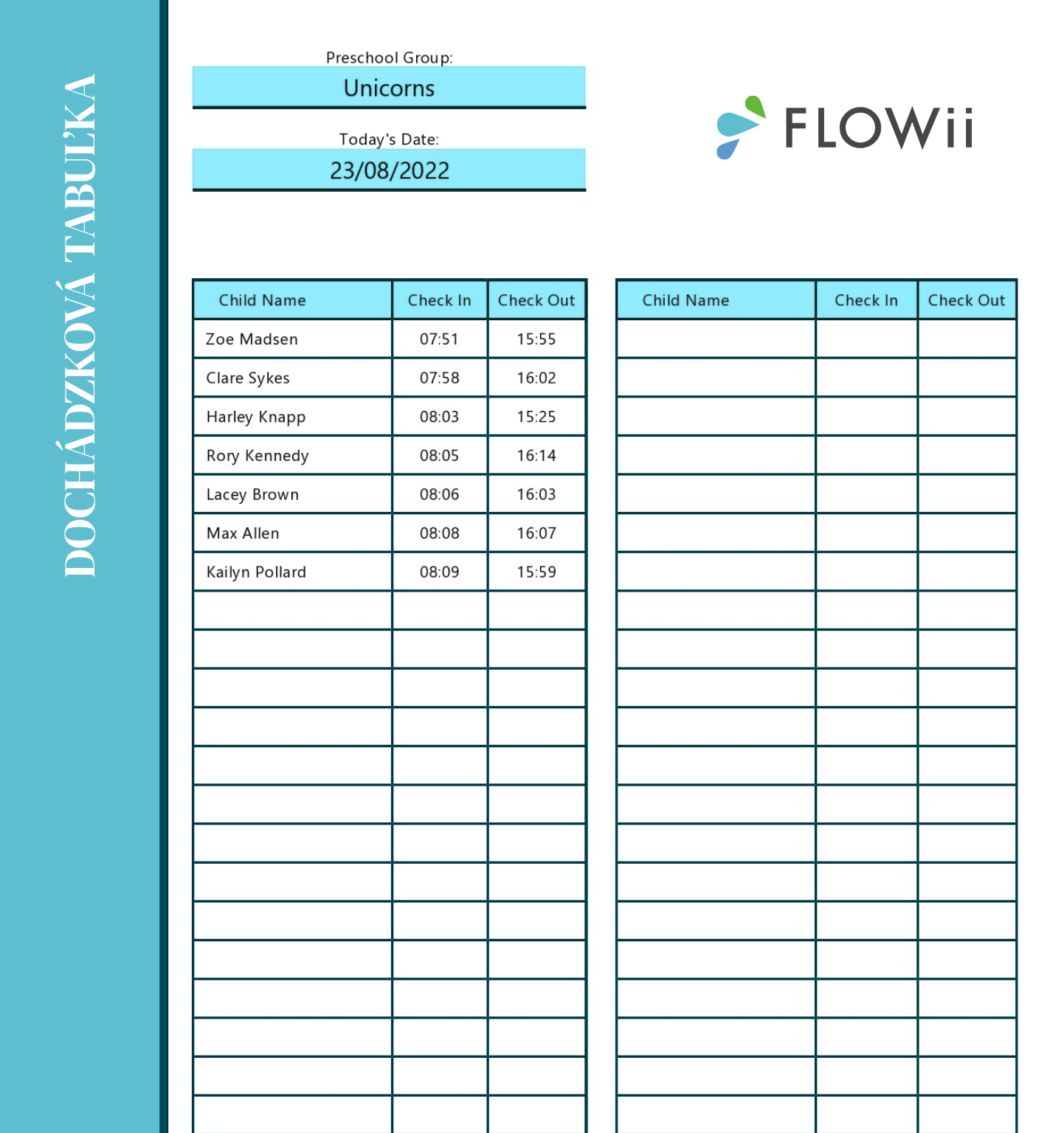 dochádzka zamestnancov excel