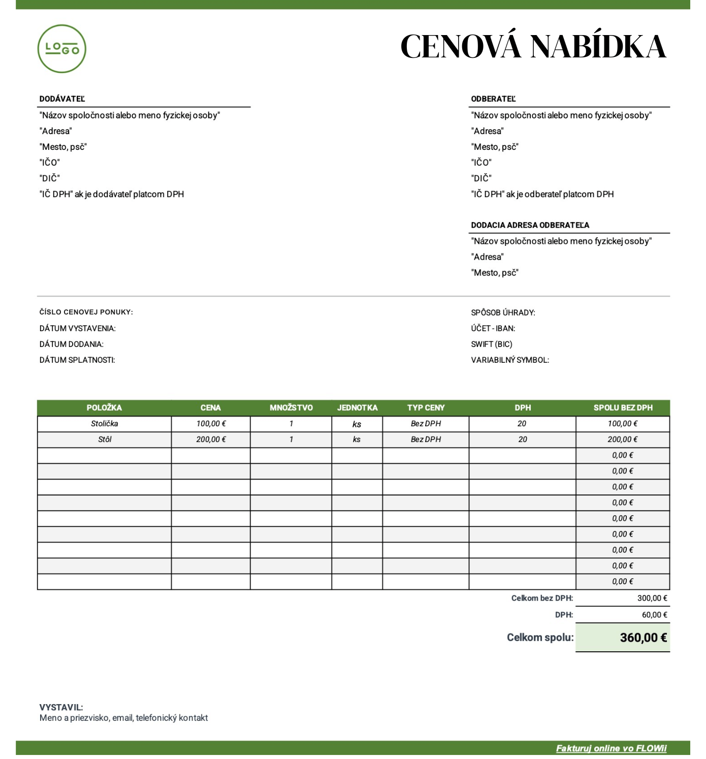 cenová nabídka vzor ke stažení cenová nabídka vzor ke stažení