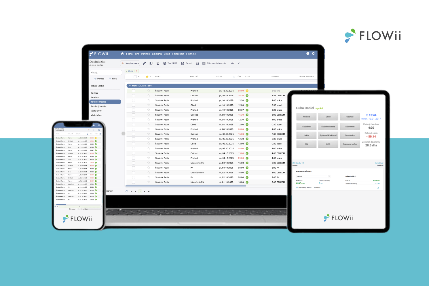 dochádzkový system FLOWii