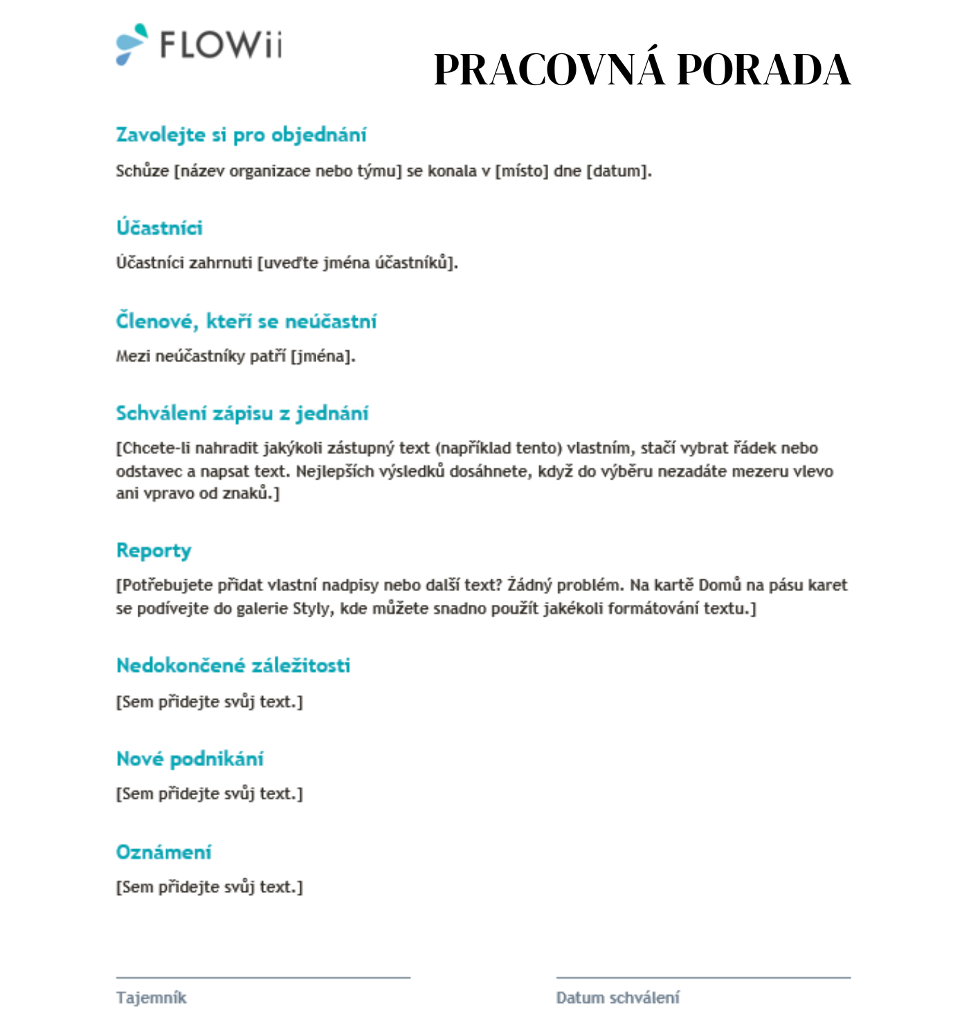 zápisnica z pracovnej porady vzor