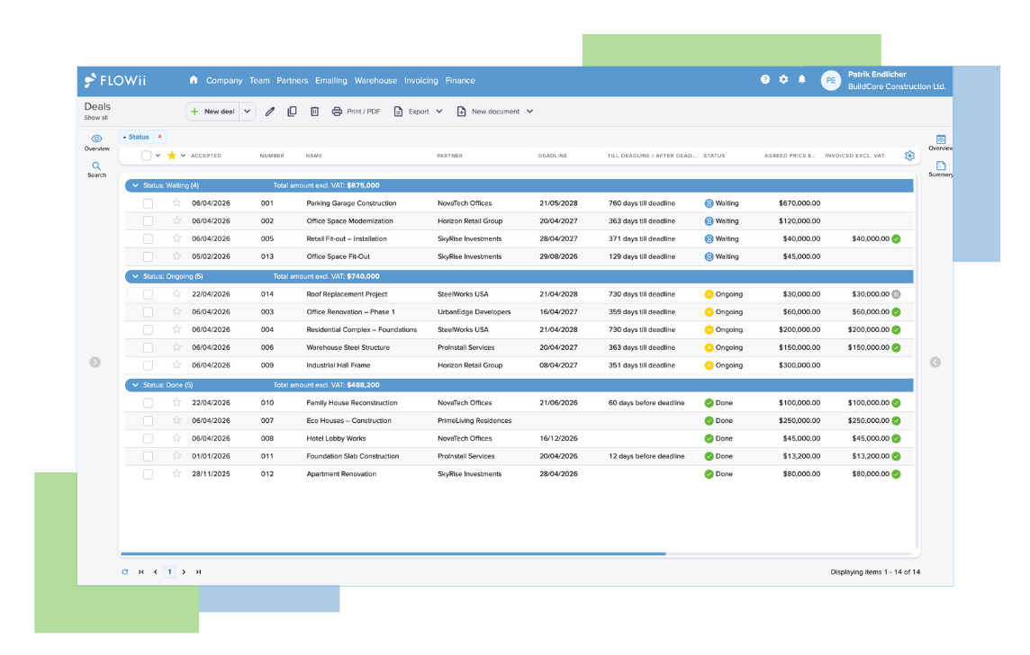 FLOWii crm system FLOWii crm system