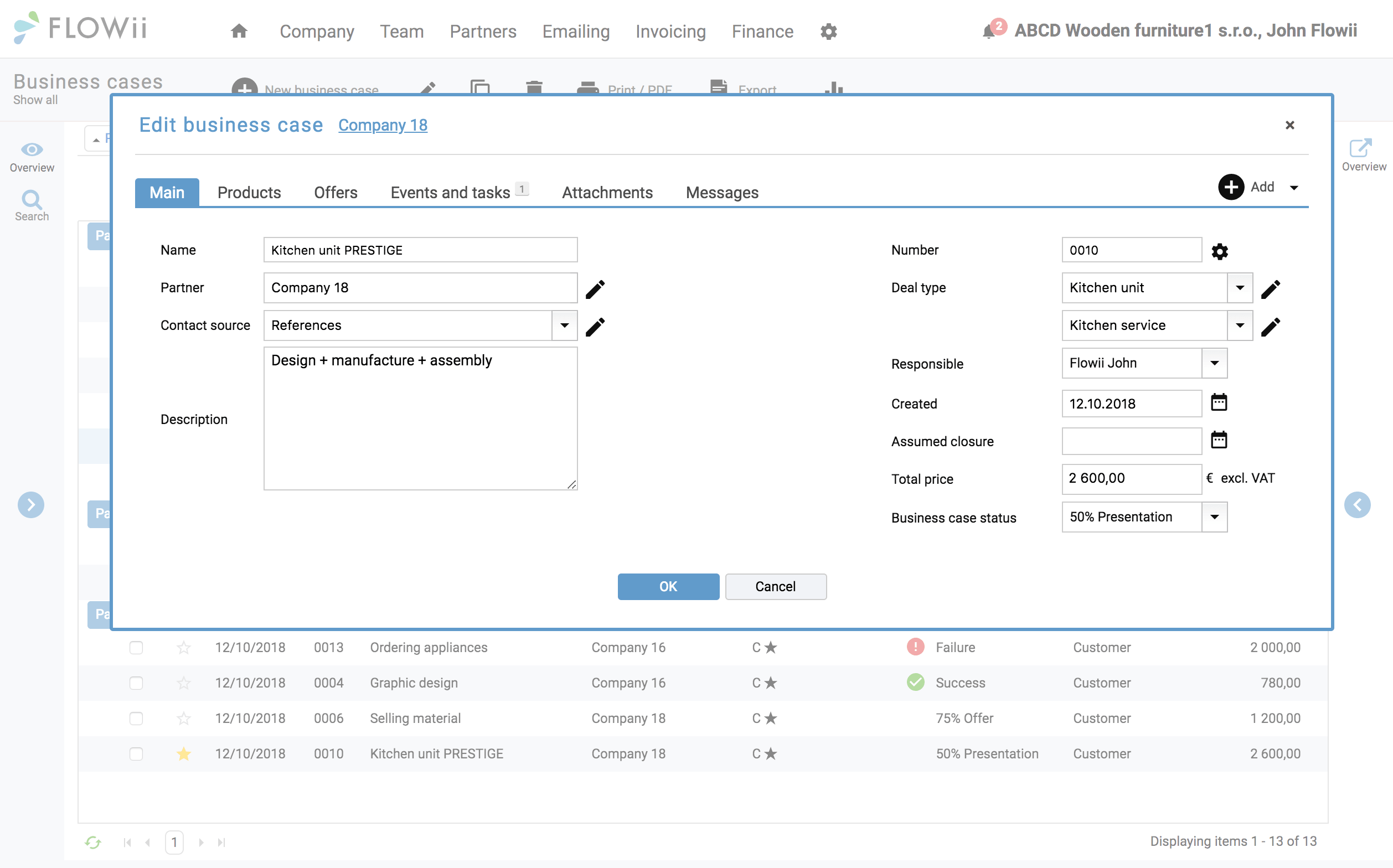 Track business cases Track business cases