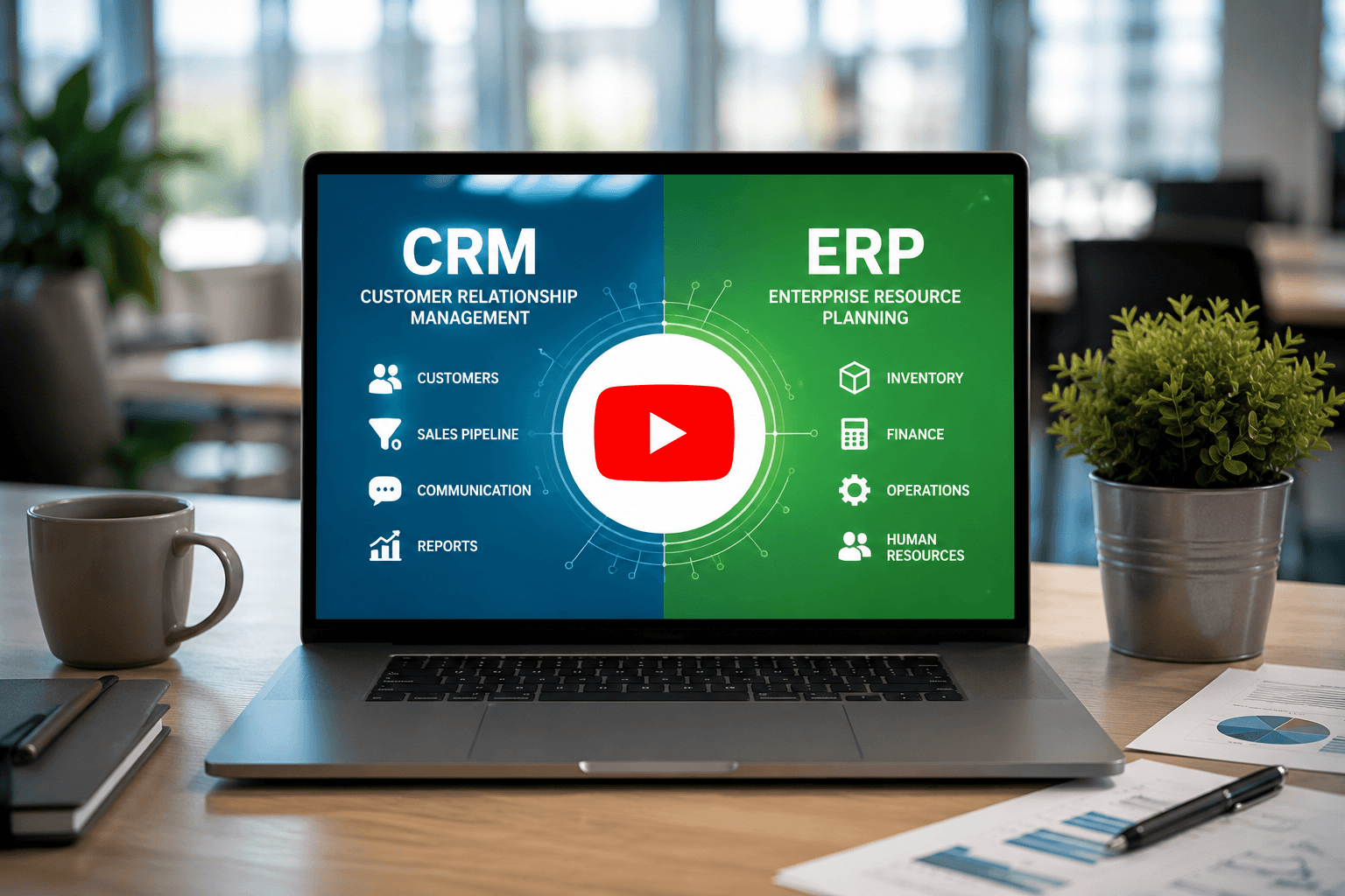 explanation of ERP and CRM in video