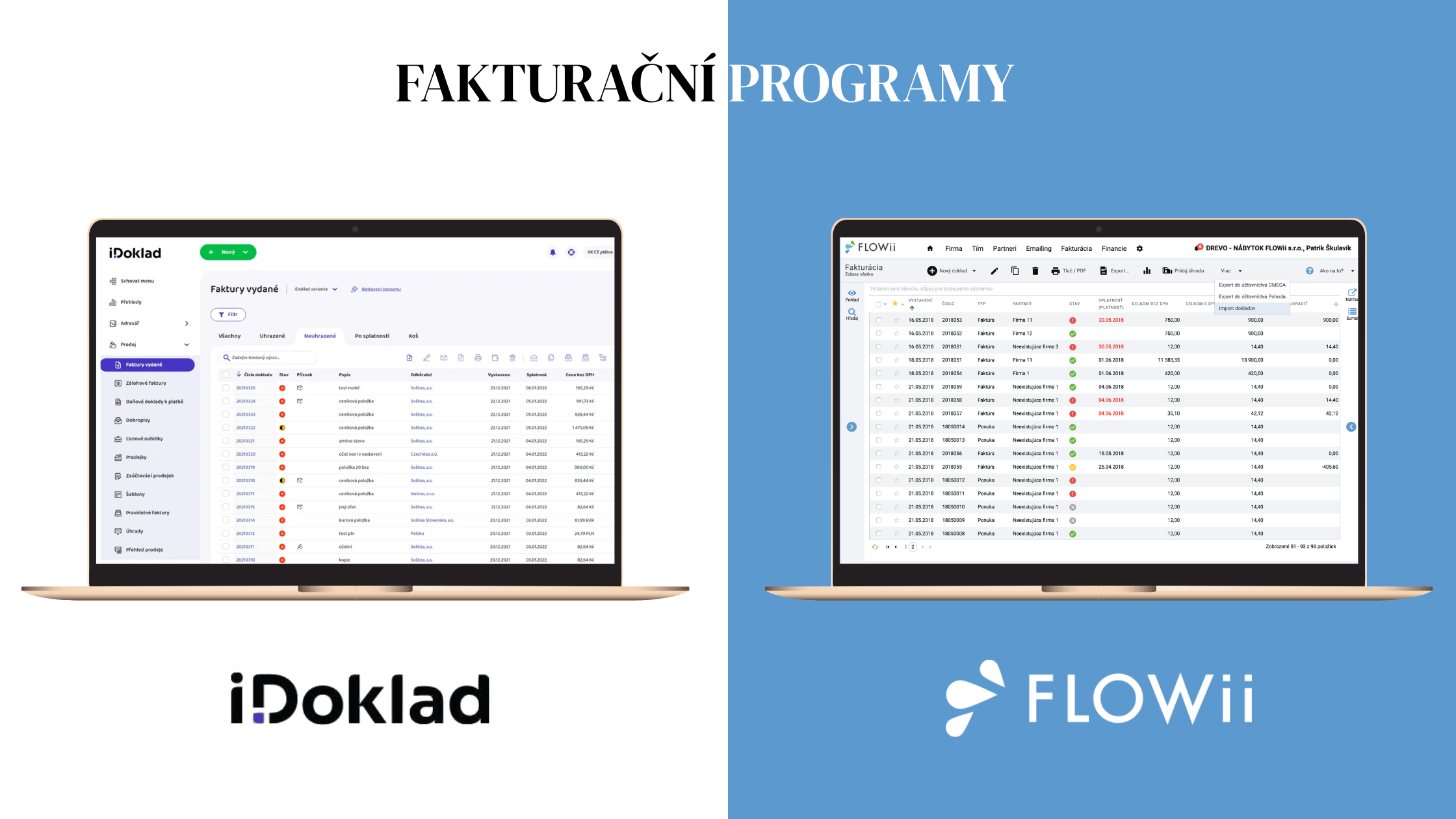 idoklad CZ vs FLOWii CZ