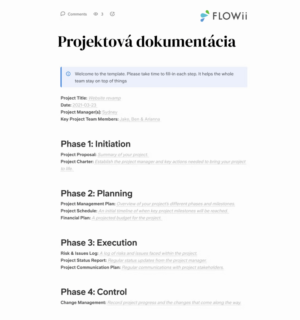 vzor projektovej dokumentácie