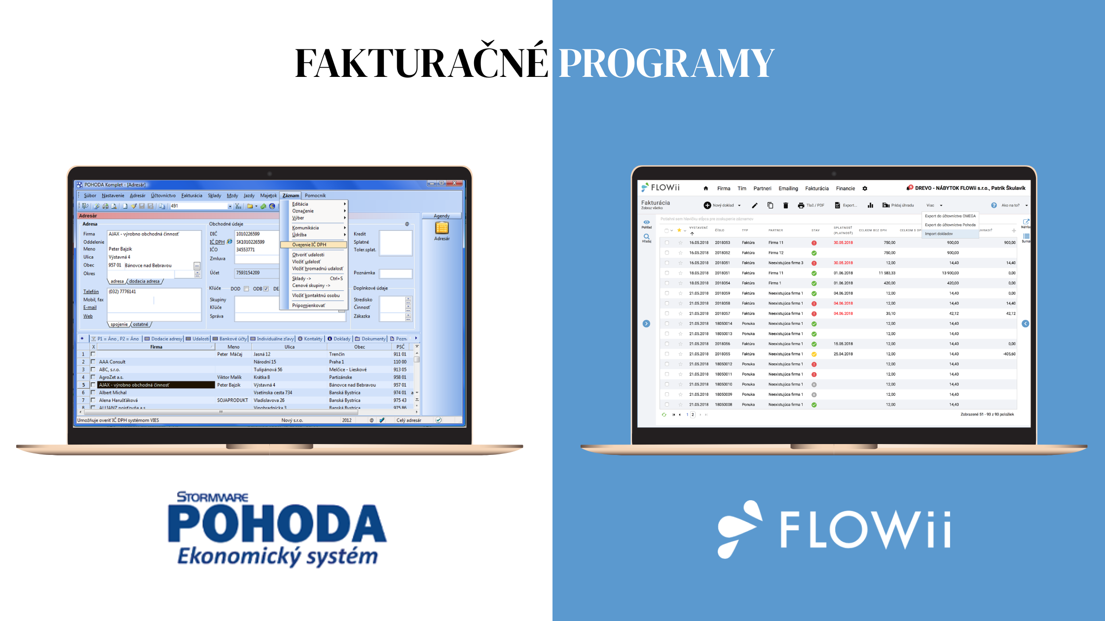 stormware pohoda systém vs FLOWii systém